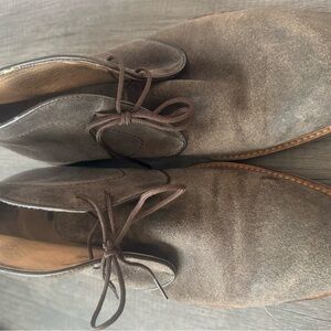 Aston Grey Mens Shoes Sz 9.5 UPTOWN 500115 Rubber Sole Lace Oxford Leather Suede